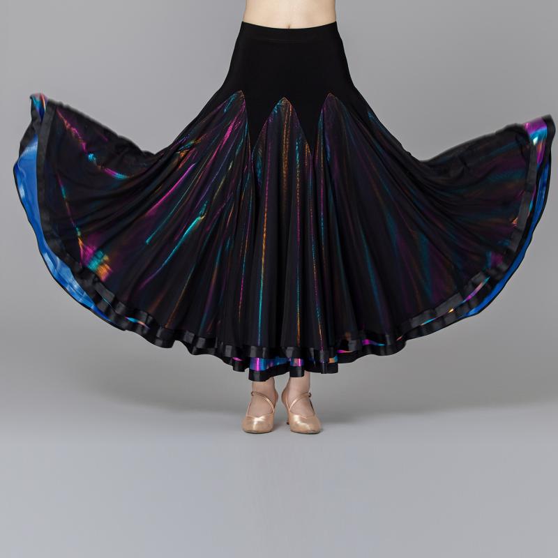 ダンススカート レディース 社交ダンス ワルツ タンゴ モダン 広がる フレアスカート ダンス練習着 レッスンウェア ステージ衣装 オールシーズン
