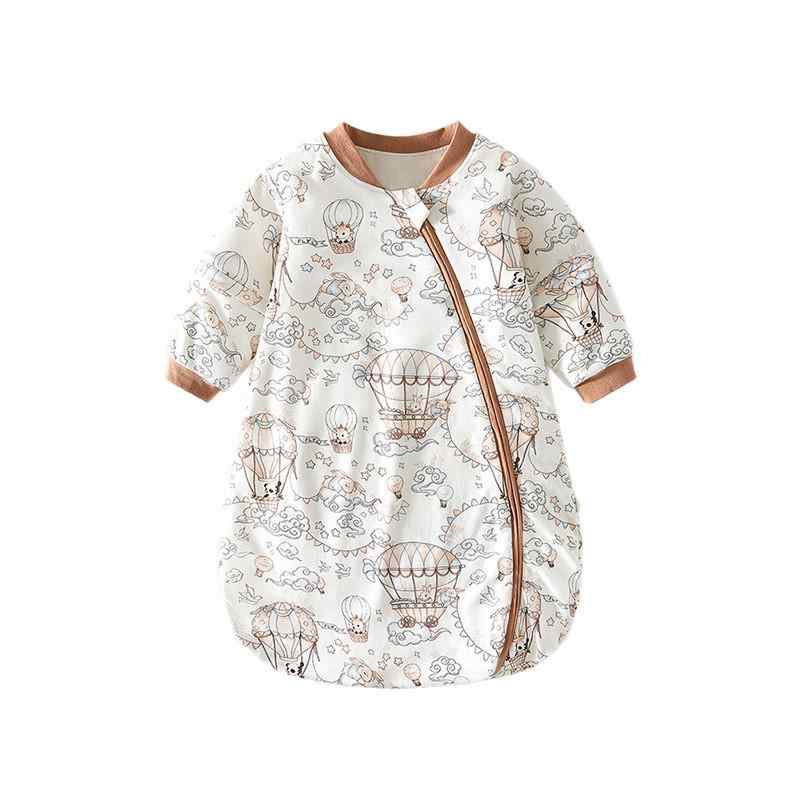 スリーパー ベビー 温度調節機能 吸湿速乾 新生児 赤ちゃん 0歳から3歳頃まで対応 袖取り外し可能 繭型 中綿入り 厚手 綿100% コットン ファスナー式 多機能 寝冷え防止 蹴り出し防止 オールシーズン