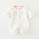 ロンパース 女の子 ベビー 春秋 長袖 二重構造 ダブルレイヤー お出かけ かわいい プリンセス 新生児 赤ちゃん お祝い 出産祝い ギフト ポリエステル 韓国...