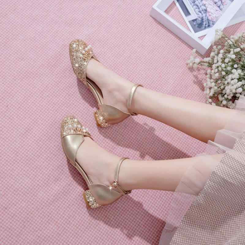 サンダル 女の子 ガールズ プリンセスシューズ フォーマル ドレス 発表会 演奏会 結婚式 入学式 卒園式 ヒール クリスタル飾り キラキラ レザー調 滑り止め TPRソール 小学生 中学生 ジュニア 欧米風 かわいい ピンク ゴールド シルバー