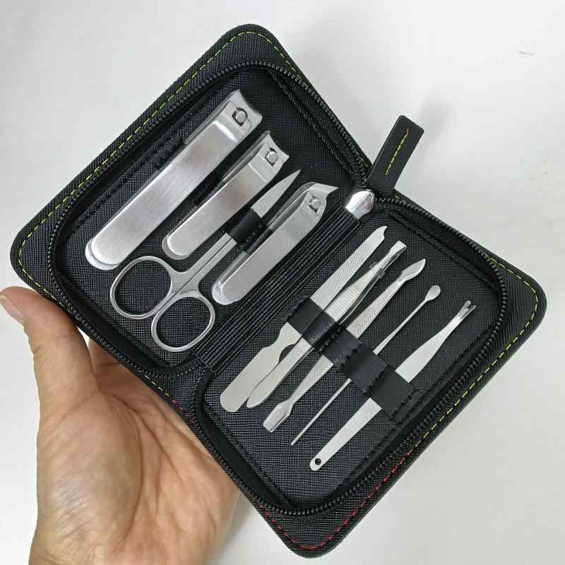 爪切り 携帯用 9点セット 家庭用 高品質 ネイルケア 爪やすり 炭素鋼製 男女兼用 コンパクト 収納ケース付き 多機能 精密 頑丈 切れ味抜群 マニキュア フ...