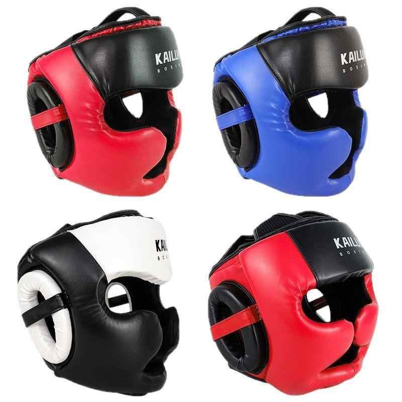 ヘッドギア ボクシング 大人用 子供用 実戦 練習 試合 散打 ムエタイ用 PUレザー製 頭部 顔面 耳 保護 ..