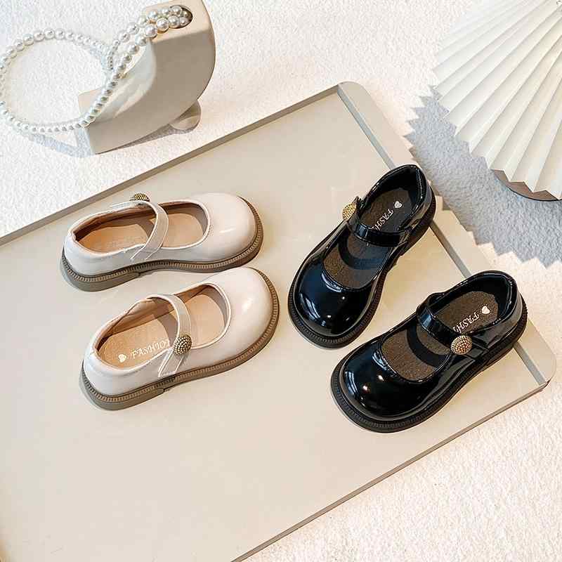 シューズ 女の子 キッズ 滑り止め 耐摩耗 柔らかな履き心地 マジックテープ エナメル加工 ブリティッシ..