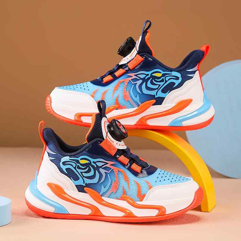 スニーカー キッズ 男の子 ボーイズ 軽量 通気性 メッシュ ランニングシューズ カジュアル 運動靴 小学生 中学生 普段使い EVAソール 回転式ジルコニアル 春夏秋