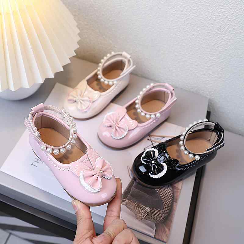 シューズ 女の子 キッズ ベビー 子供用 フォーマル プリンセス バレエシューズ パール リボン マジック..