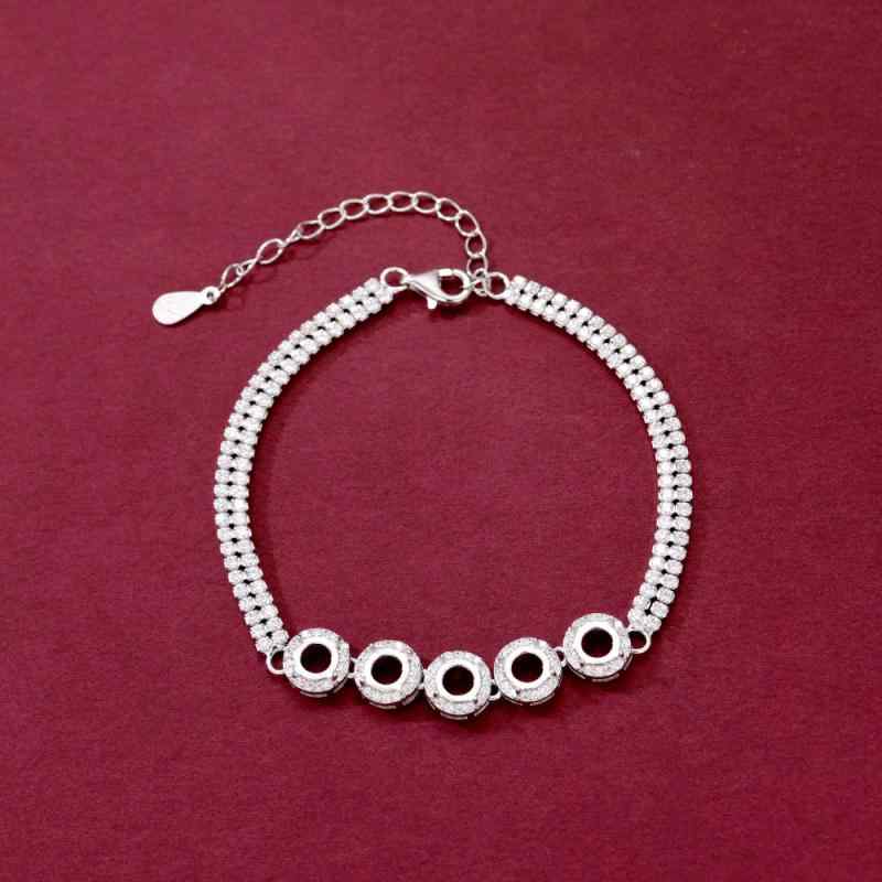 楽天モズラボブレスレット 男女兼用 S925 シルバー 純銀製 電気メッキ加工 プラチナカラー 上品な 幾何学ラインデザイン シンプル 万能 通勤用 カジュアルスタイル 秋冬 ファッション