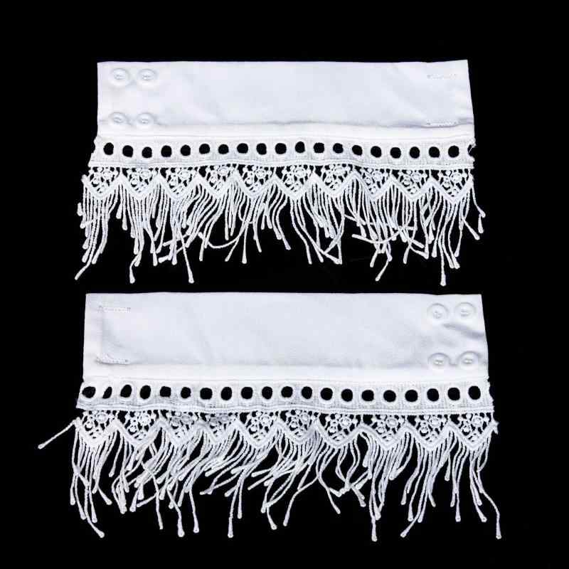 手袋 レディース 大人用 ゴシック風 フリンジ タッセル レース 水溶性刺繍 ホワイト アームカバー 結婚..