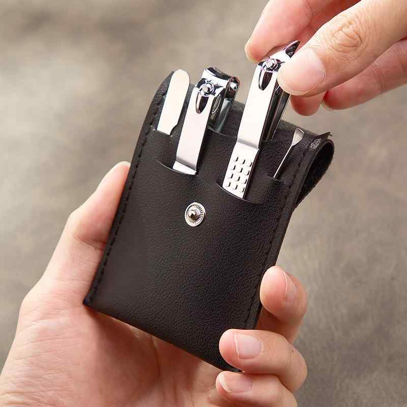 ネイルケアセット ステンレス製 切れ味抜群 爪切り 爪やすり 爪磨き 4点セット 携帯用 収納ケース付き 美容 爪のお手入れ ネイルツール 男性用 女性用 トラ...