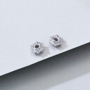 ピアス レディース S925 純銀製 空枠 台座 フラワー 花モチーフ セッティング パーツ ハンドメイド DIY用 上品な電気メッキ加工 ホワイトゴールドカラー 丸型 春夏 ファッション 通勤 3mm