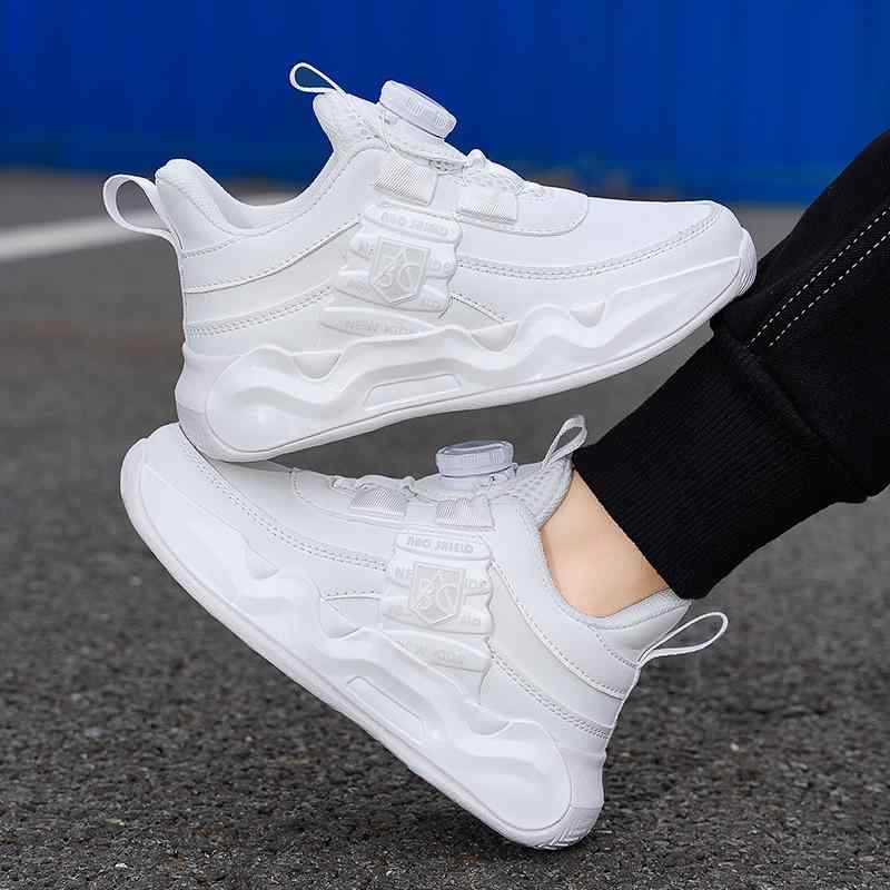 ランニングシューズ キッズ 男の子 女の子 ジュニア かわいい 回転ジルコニアル式 ピンク ホワイト 白 ..