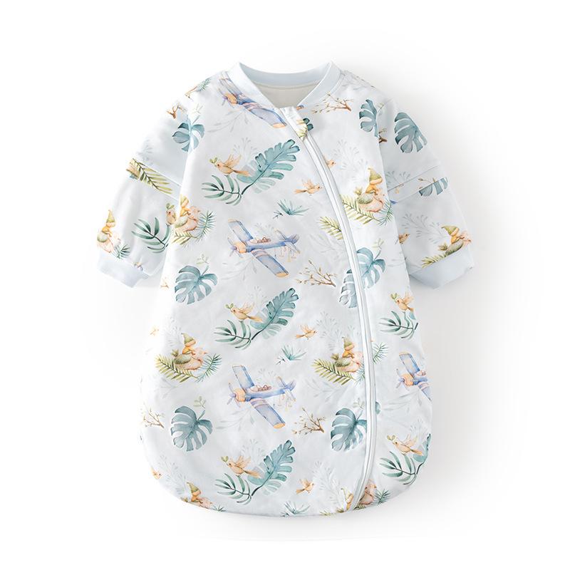 スリーパー ベビー 新生児 赤ちゃん 恒温 温度調節 中綿入り 厚手 ファスナー式 多機能 寝冷え防止 吸湿排汗 綿100% 繭型 U字型 袖取り外し可 オールシーズン