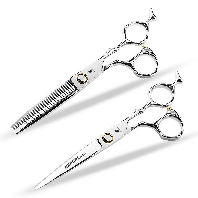 ヘアカットハサミ 6.0インチ ベアリングネジ式 プロ仕様 美容室 理容室用 カットシザー スキバサミ 光..