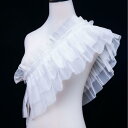パーティーグッズ ふわふわ チュール ボリューム メッシュ ショール ケープ 付け襟 アニメ コスプレ 仮装イベント マスカレード 舞台 演劇 発表会 斜め掛け タスキ 小道具 大人用