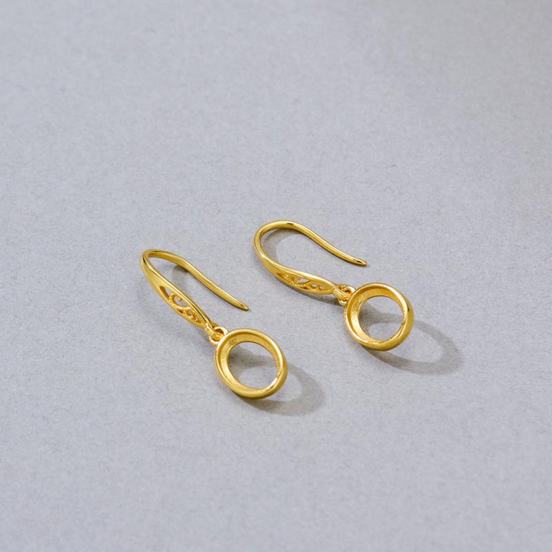 ピアスパーツ レディース S925純銀 金メッキ オーバル 覆輪留め 空枠 通勤 オフィス 普段使い デイリーユース 大人 上品 エレガント クラシック 高品質 気品溢れる ファッション