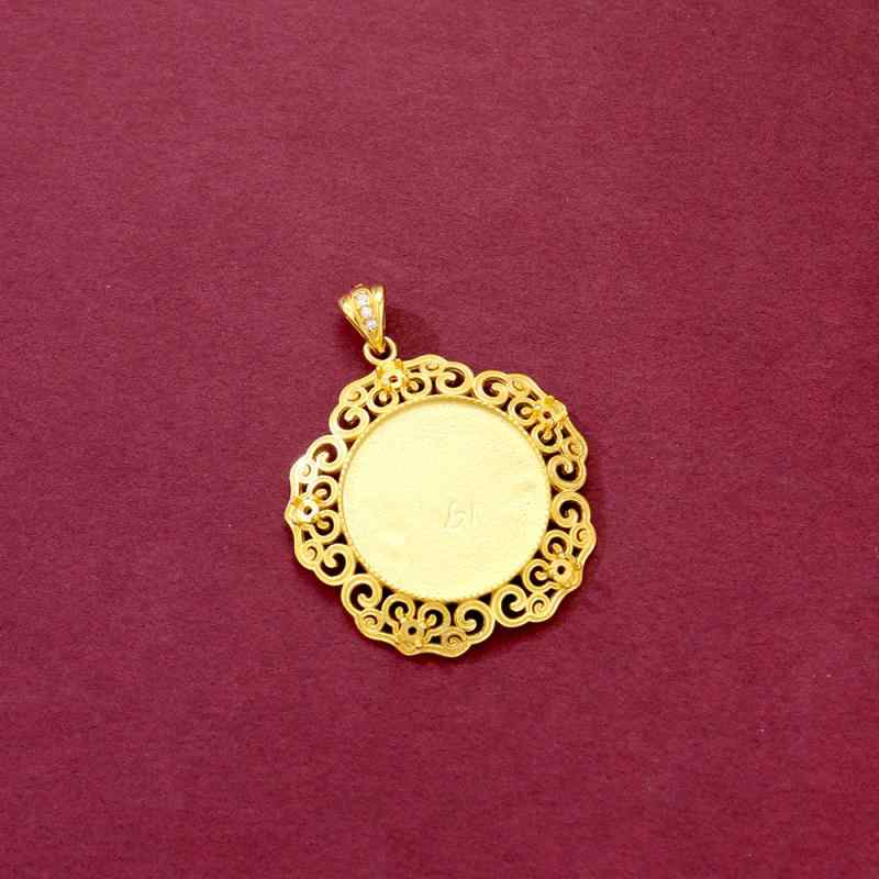 ペンダントトップ S925シルバー 金メッキ 円形 ベゼル 空枠 繊細 上品 高級感 ゴールドカラー ハンドメイド DIY オリジナルジュエリー制作 19mm 2mm対応