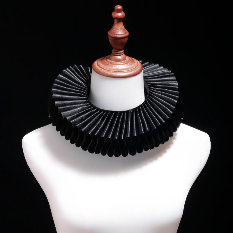 付け襟 レディース 女性用 レトロ アンティーク ラフカラー ゴシック ロリータ コスプレ ハロウィン イベント 撮影 舞台衣装 オペラ 中世 ヴィクトリアン エルフ ダークファンタジー フェイクカラー 白 黒 ポリエステル 秋冬