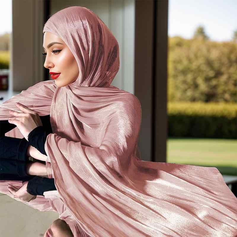 ヒジャブ レディース シフォン インナーキャップ一体型 簡単 プルオーバー 無地 中東 マレーシア風 大..