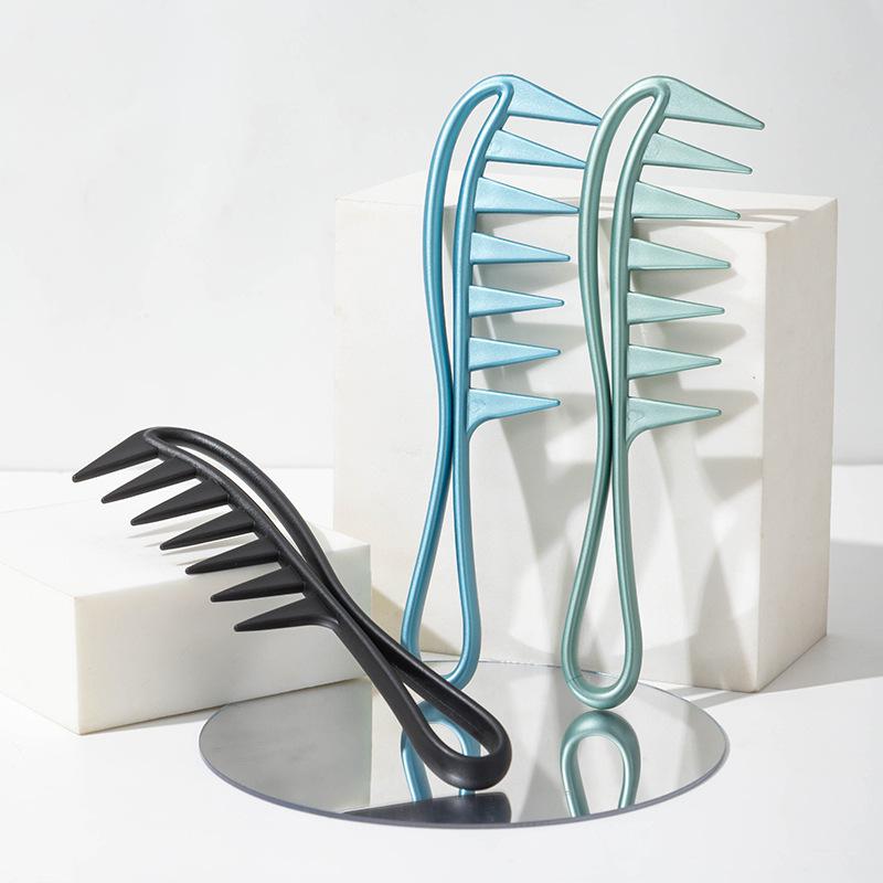 ヘアコーム メンズ 男性用 オールバック スタイリング レトロ プロ仕様 フィッシュボーン テクスチャー..