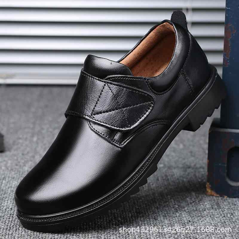 革靴 男の子 キッズ ジュニア 学生 本革 牛革 レザー ソフトソール フォーマル 通学靴 発表会 カジュアルシューズ 滑り止め 耐摩耗性 通気性 マジックテープ オールシーズン ブラック 黒