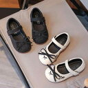 パンプス 女の子 キッズ ベビー 子供 マジックテープ リボン プリンセスデザイン フォーマル レザータッチ フラット 合皮 PU ゴム底 オフホワイト ベージ...