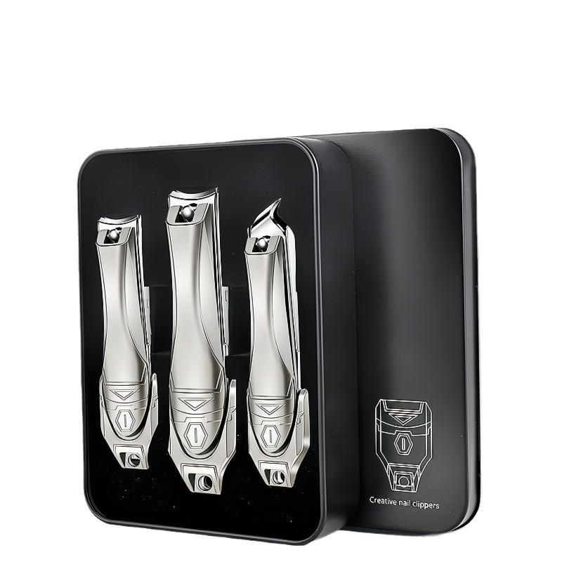 爪切り 男女兼用 飛び散り防止 炭素鋼 電気メッキ加工 ロボットデザイン ネイルクリッパー セット 平刃 斜め刃 亜鉛合金製 プロ仕様 ホームケア 高品質 美容...