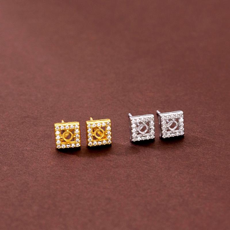 ピアス レディース S925シルバー ゴールドメッキ スタッドピアス 空枠 上品 定番 おしゃれ シンプル 春夏 通勤 ラウンド ゴールド色 ホワイトゴールド色