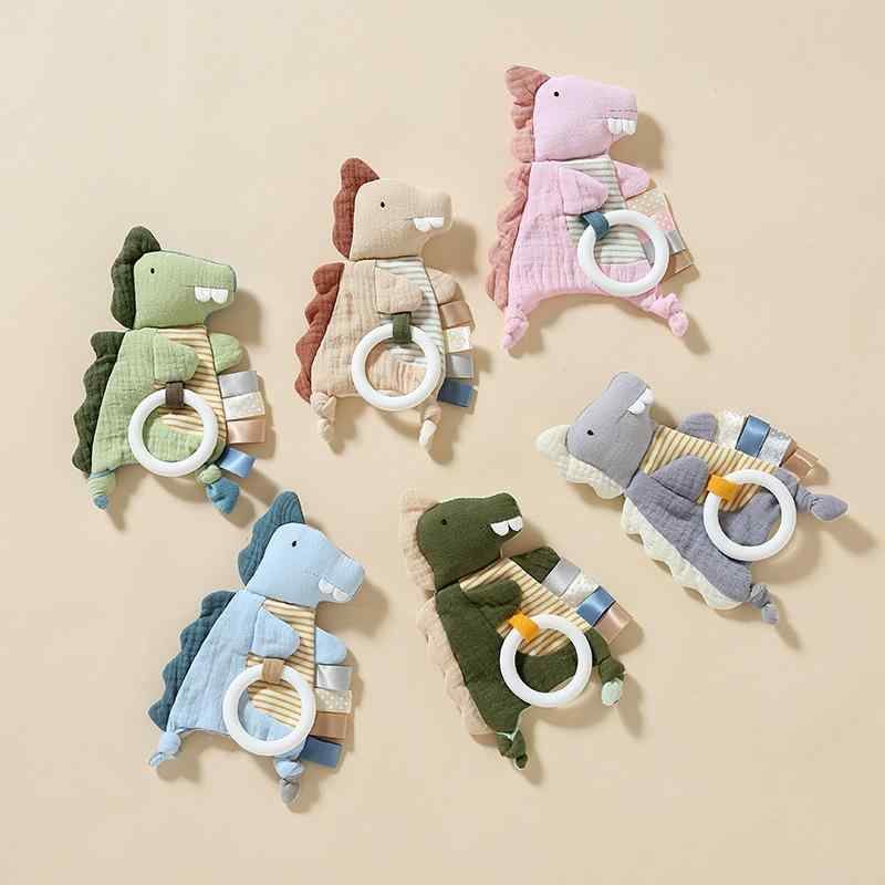 ベビー 新生児 赤ちゃん 幼児 安撫ぬいぐるみ 綿ガーゼ モスリン 歯固め おもちゃ 噛む 口に入れても安心 ねんねサポート 出産祝い 動物 うさぎ 恐竜 コアラ かわいい(x2)