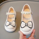 パンプス キッズ 女の子 プリンセスシューズ フォーマル靴 秋物 発表会 結婚式 礼服 ドレス やわらか底 滑り止め 防水 リボン ブラック PUレザー エナメ...