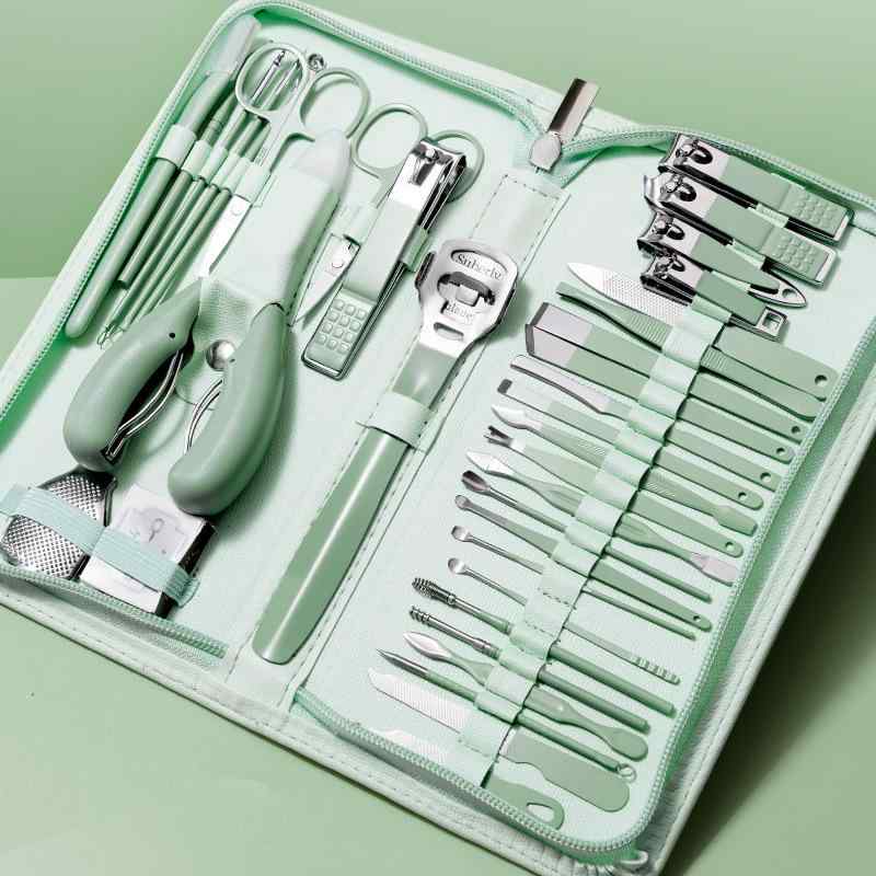 ネイルケアセット 男女兼用 多機能 巻き爪用ニッパー 角質削り 爪切り フットケア ハンドケア 携帯用 自宅用 ステンレス製 ファスナーケース入り ベビー キッ...