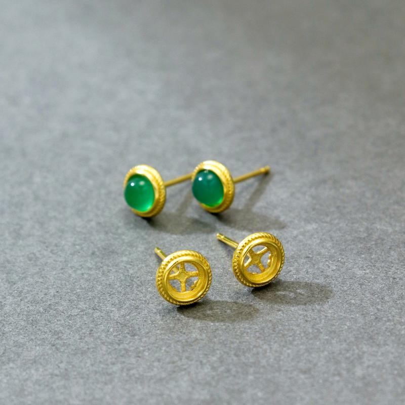 ピアス レディース 石座4mm 5mm対応 ベゼルセッティング S925シルバー 金メッキ ゴールドカラー 円形 ラウンド 空枠 上品 定番 オフィス 通勤 スタイリッシュ