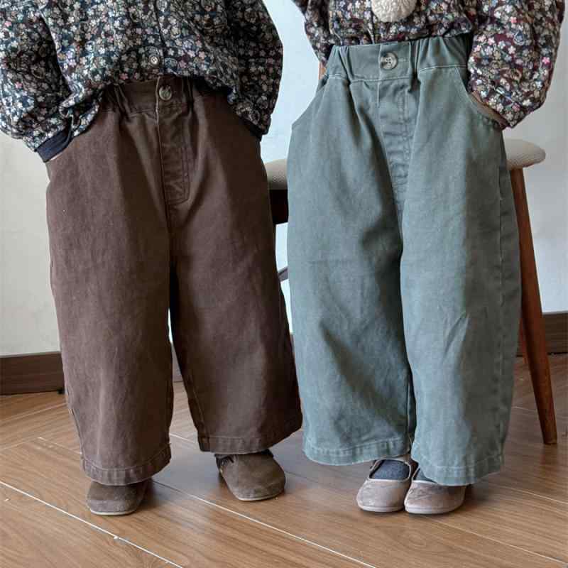 パンツ キッズ 男の子 女の子 ゆったり コットン ダメージ加工 ワイドパンツ 春秋 おしゃれ カジュアル..