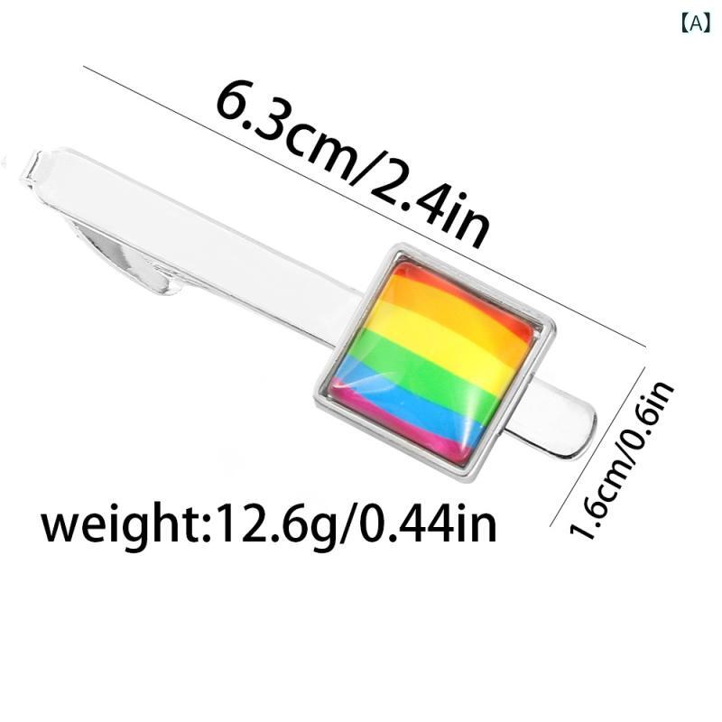 ネクタイピン メンズ 男性 ビジネス スーツ レインボー 虹色 個性的 シンプル スタイリッシュ おしゃれ 電気メッキ加工 銅製 幾何学模様 男女兼用 ユニセックス アクセサリー 小物