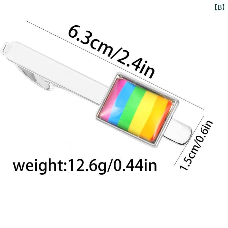 ネクタイピン メンズ 男性 ビジネス スーツ レインボー 虹色 個性的 シンプル スタイリッシュ おしゃれ 電気メッキ加工 銅製 幾何学模様 男女兼用 ユニセックス アクセサリー 小物