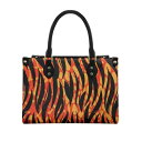 ハンドバッグ レディース 女性用 ワイルド ナチュラル アニマル柄 欧米風 ストリート カジュアル PUレザー ツイル生地 ファスナー付き内ポケット 自立型 デ...