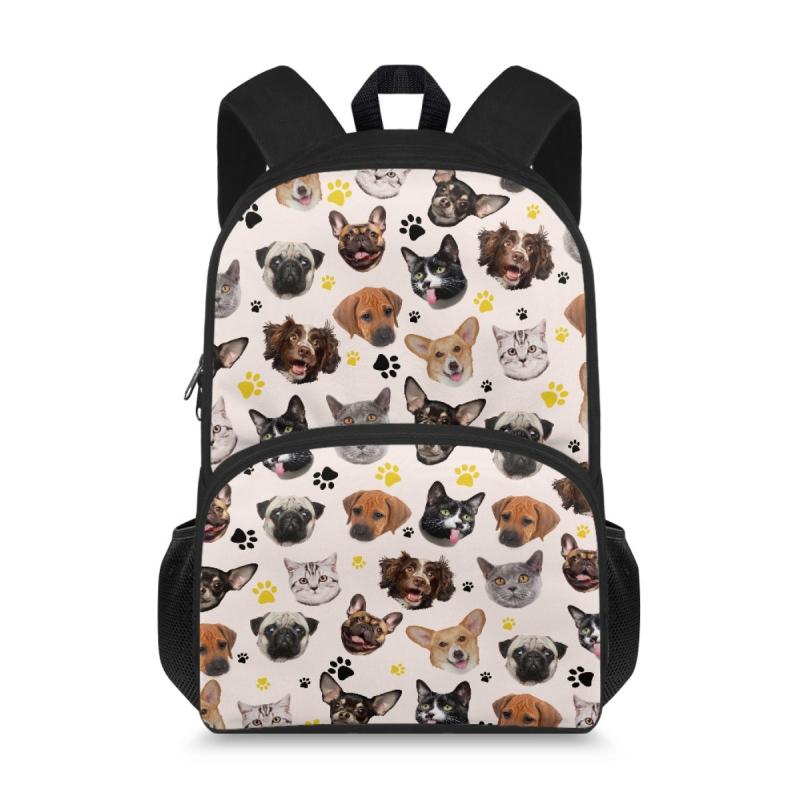 リュックサック キッズ 小学生 通学用 子供 男の子 女の子 かわいい アニマル 猫 犬 ハムスター 大容量 A4対応 負担軽減 軽量 通気性 耐摩耗性 ポリエステル(4)