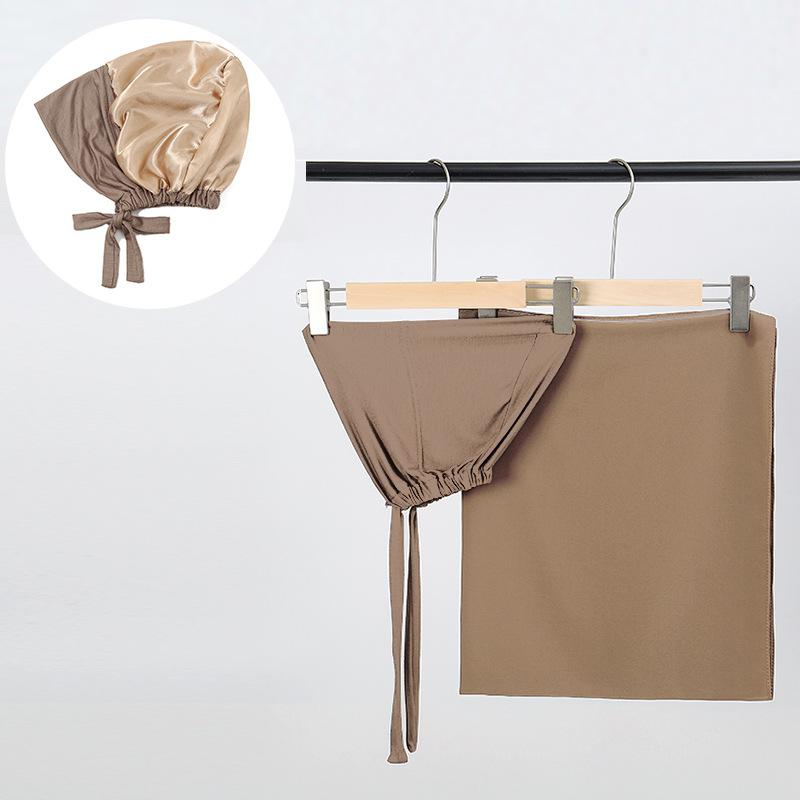 ヘッドスカーフ レディース マレー風 民族 モダール裏地 紐付き インナーキャップ シフォン スカーフ ..