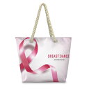 トートバッグ レディース ピンクリボン 麻ひも 手提げ ミディアムサイズ 中容量 かわいい おしゃれ フェミニン カジュアル 日常使い お出かけ ポリエステル ...