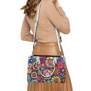 バッグ レディース PUレザー ワンショルダー 肩掛け トートバッグ 小花柄プリント ファスナー開閉 内ポケット付き 横型 スクエア 普段使い デイリー 通勤