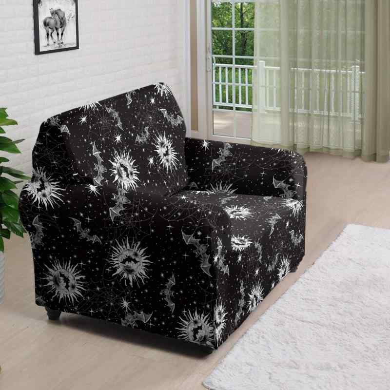 ソファカバー ハロウィン 蜘蛛の巣 柄 フルカバー 伸縮性 ストレッチ 保護カバー 防塵 防汚 リビング用 ポリエステル製 モダンテイスト コーナーソファ対応