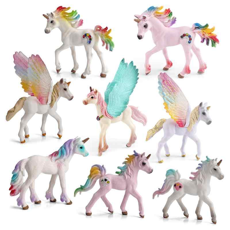 動物フィギュア キッズ 子供用 リアル 精巧 西洋神話 伝説 ユニコーン ペガサス 置物 飾り オブジェ PVC製 おもちゃ 室内飾り 4歳 5歳 6歳 誕生日 プレゼント(3)