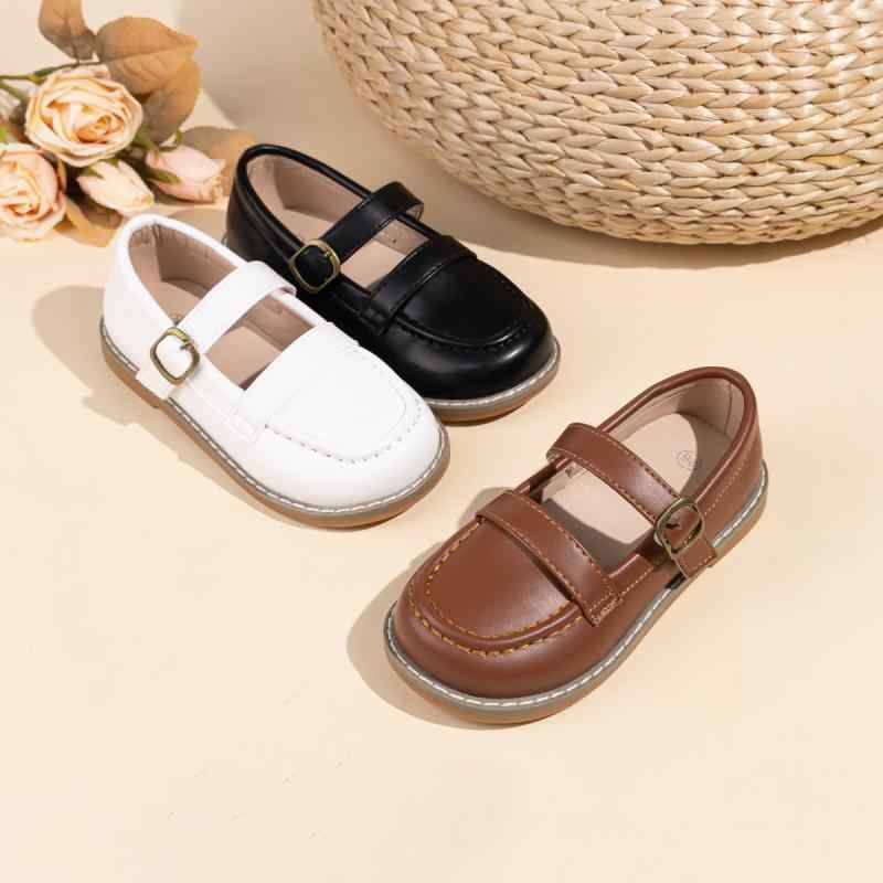 キッズ シューズ 男の子 女の子 男女兼用 マジックテープ 快適 PUレザー ゴム底 定番 ドライビングシューズ ローファー ステッチデザイン 無地 ホワイト ブラック ブラウン 春秋 英倫風