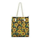 トートバッグ ハンドバッグ レディース 女性用 ポリエステル 大容量 軽量 A4対応 ひまわり柄 通勤 通学 デイリー 内ポケット 外ポケット 横型 春夏