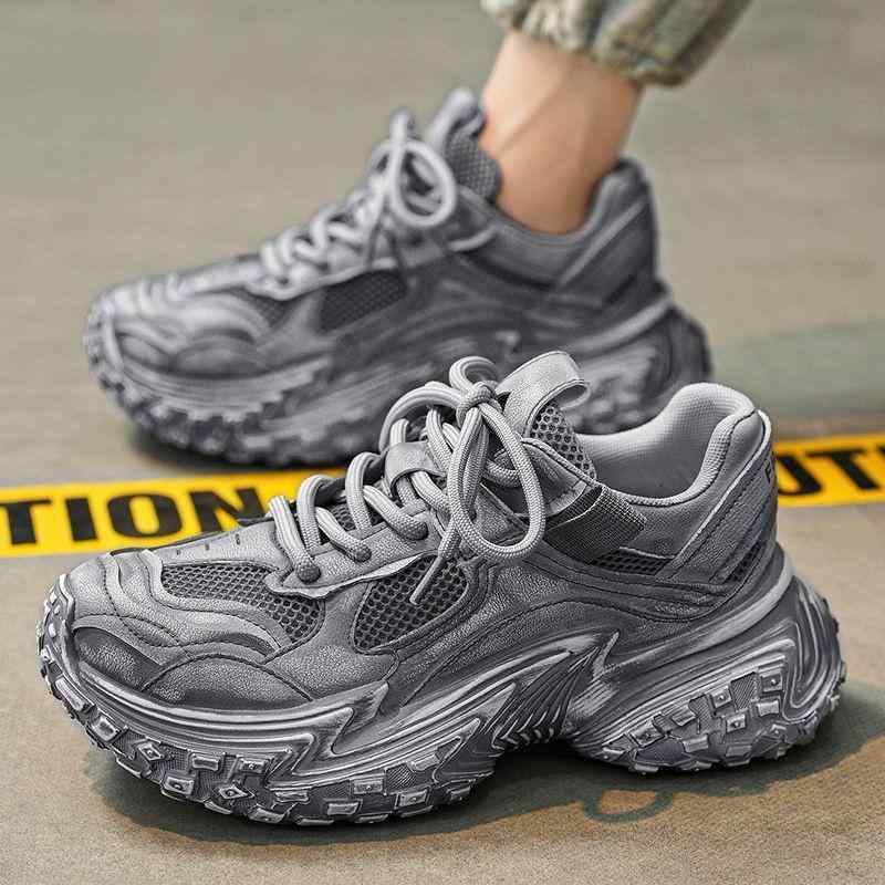 スニーカー メンズ 男性用 厚底 シークレット 脚長効果 レトロ ヴィンテージ スポーツ ダッドシューズ ..