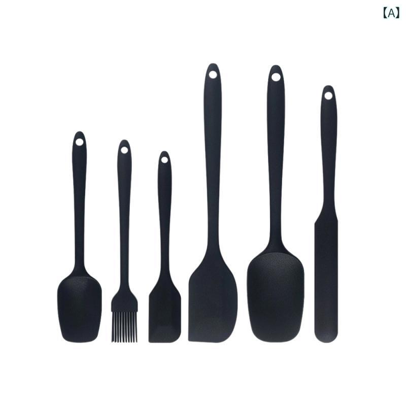 製菓用品 スパチュラ 6点セット シリコン ヘラ ゴムベラ 耐熱 一体成型 クリーム ...