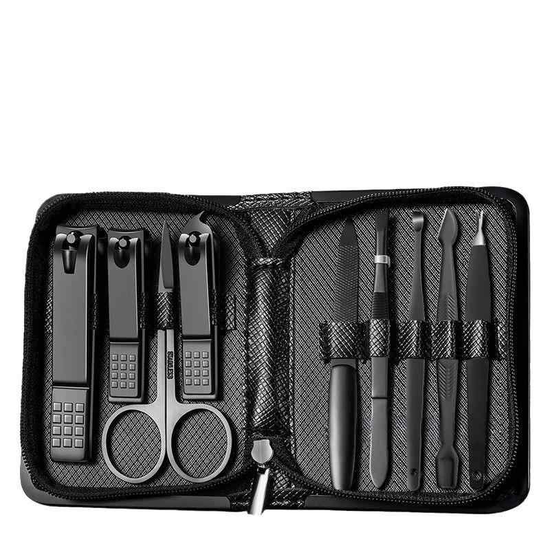 ネイルケアセット メンズ レディース 高品質 ステンレス製 携帯用 ファスナーポーチ付き 爪切り 爪やすり 甘皮カッター 爪磨き 多機能 指先ケア グルーミング...