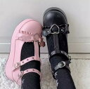 シューズ レディース ロリータ 厚底 メリージェーン JKシューズ 浅口 ラウンドトゥ 原宿系 かわいい ストラップ デイリーユース PUレザー 通年 ブラック ピンク