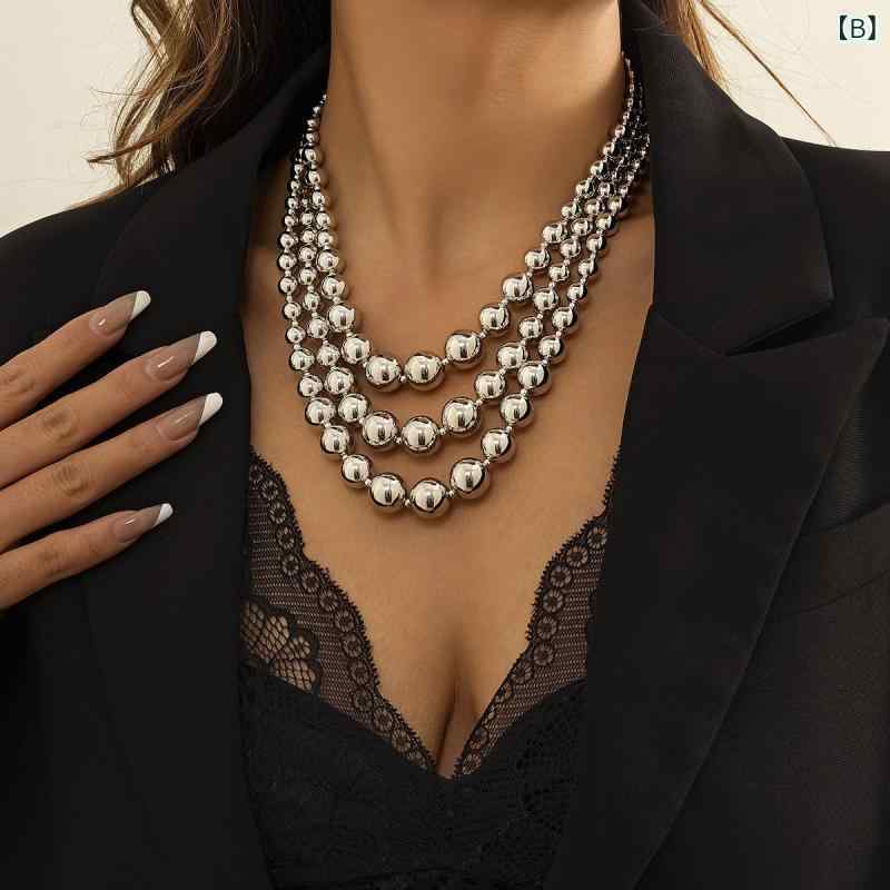 ピアス レディース ロング 揺れる メタル ボール レトロ 幾何学 ゴールド シルバー...