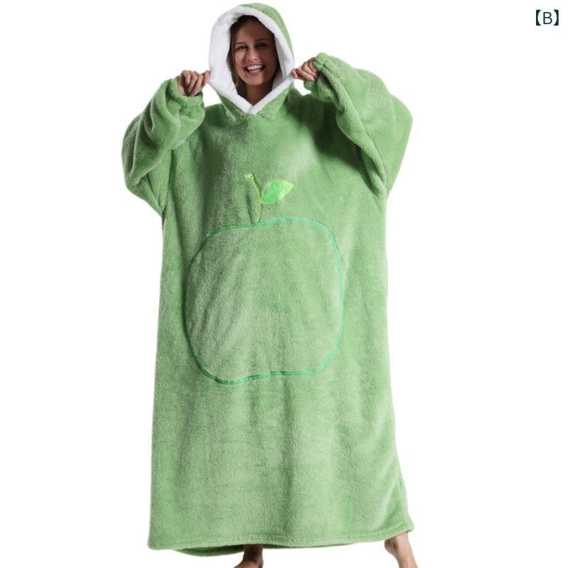 着る毛布 男女兼用 ペア あったか 保温 フリース 厚手 もこもこ フード付き ロング丈 長袖 ゆったり 快適 無地 ルームウェア 部屋着 おうち時間 アウトドア 外でもOK 秋冬