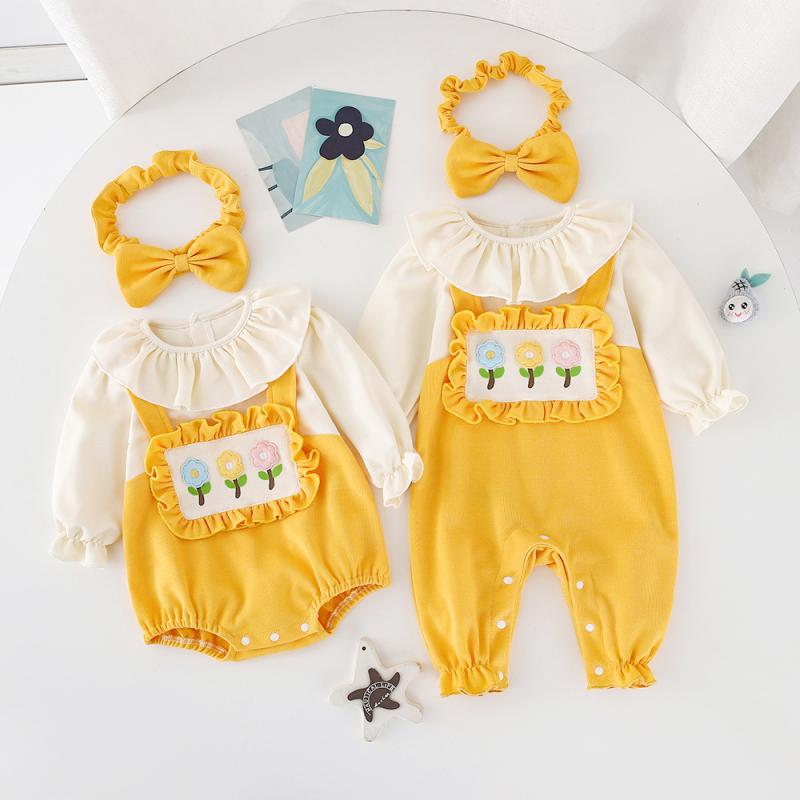 ロンパース 女の子 ベビー 赤ちゃん 新生児 長袖 綿 コットン 肌に優しい 春秋 お出かけ カジュアル 韓国子供服 カバーオール ボディスーツ