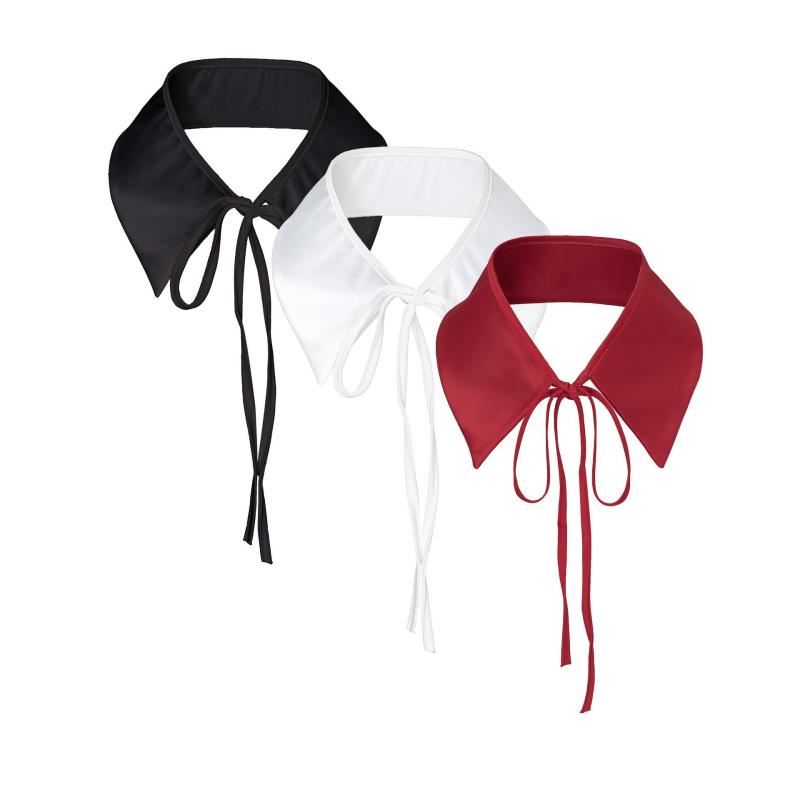 付け襟 レディース サテン 高級感 マット スタンドカラー 着回し コーデのアクセント おしゃれ ブラウ..